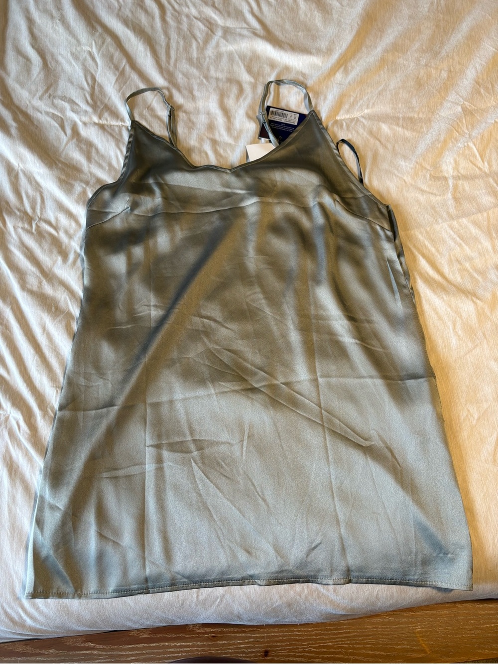 Missguided Sage Green Satin Slip Mini Dress (Carli bybel collab)